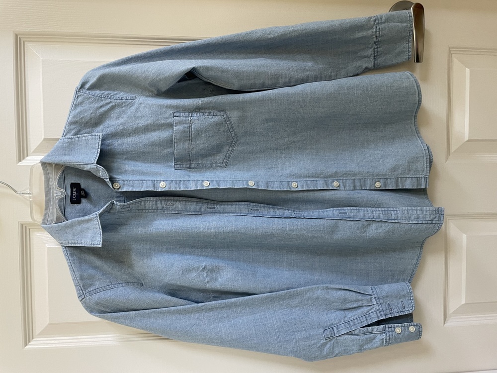 J Crew button down chambray cotton shirt xs